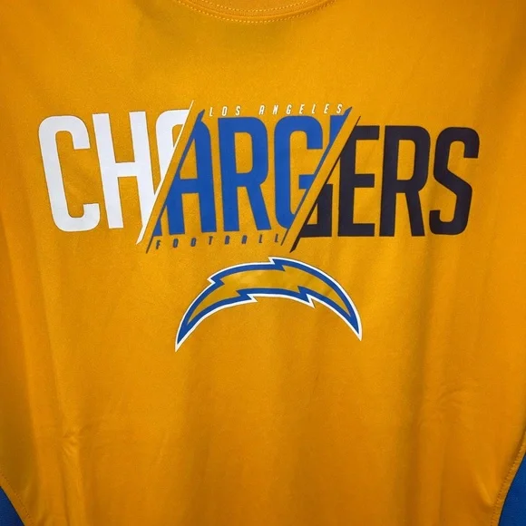 New los angeles chargers NFL team apparel yellow mens t-shirt size XL training - Picture 2 of 6